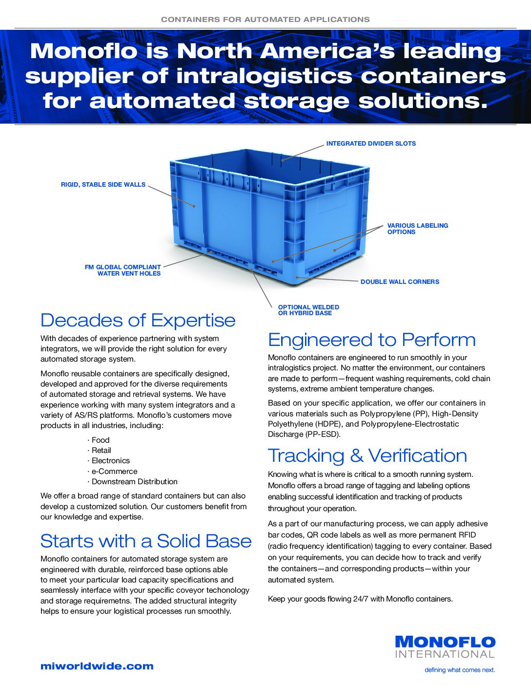 Containers for Automated Storage Solutions