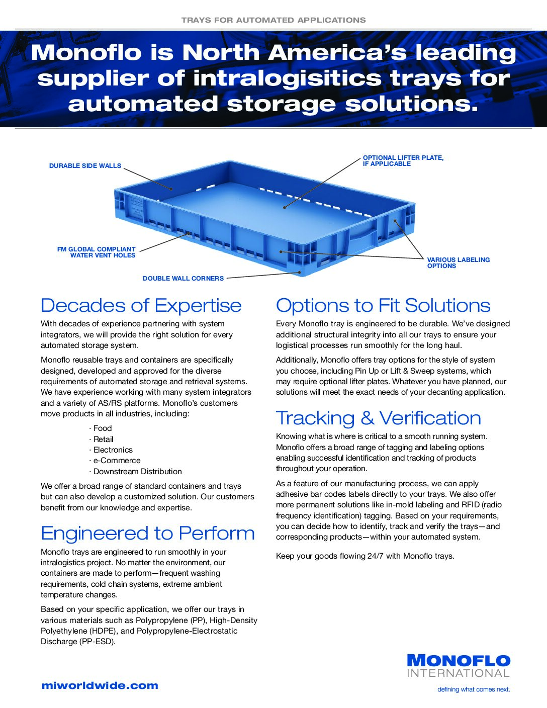 Trays for Automated Storage Solutions