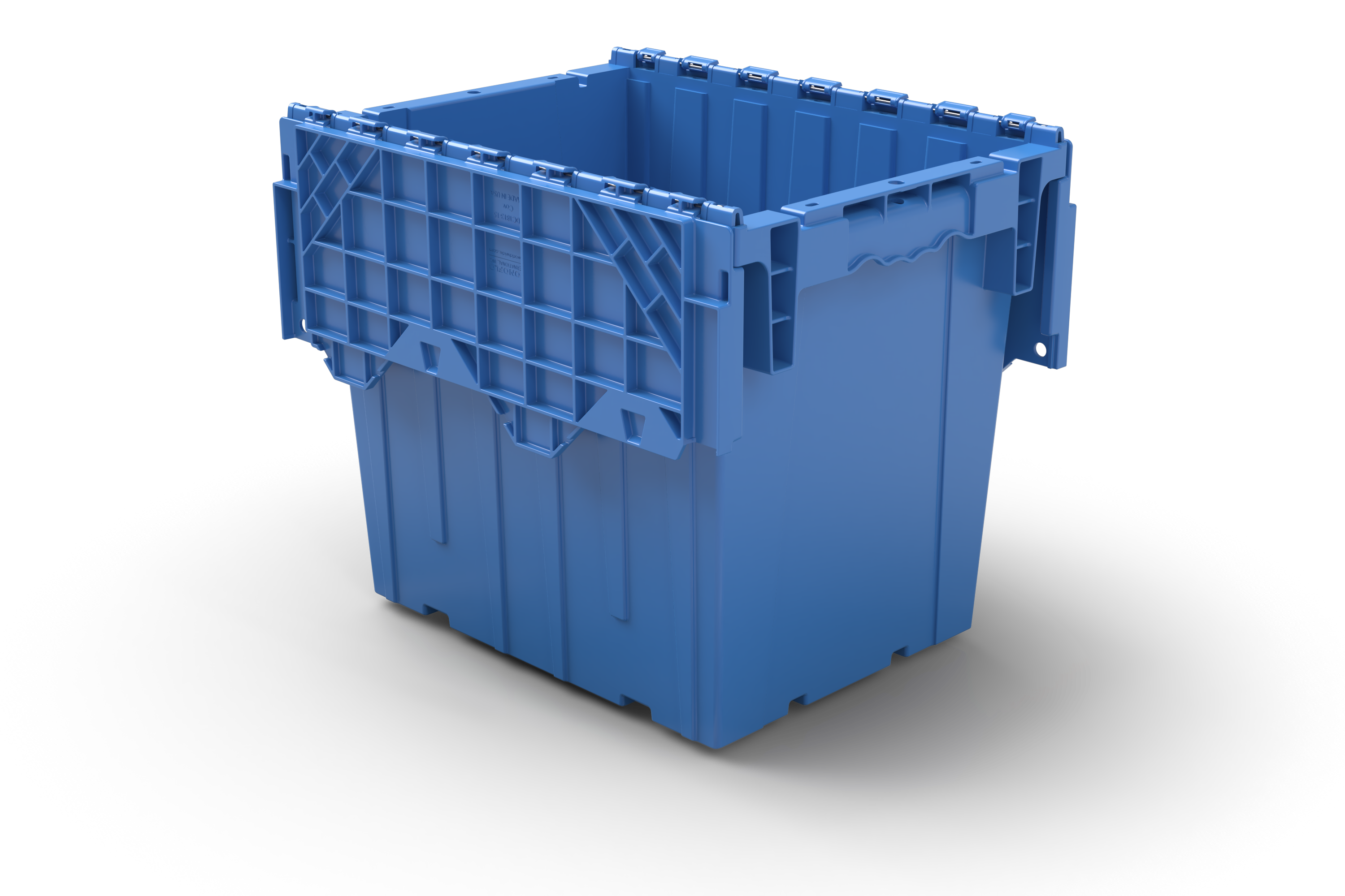 18x13x15 Attached-Lid Tote with Metal Hinges, Heavy Plastic, 3 of 5