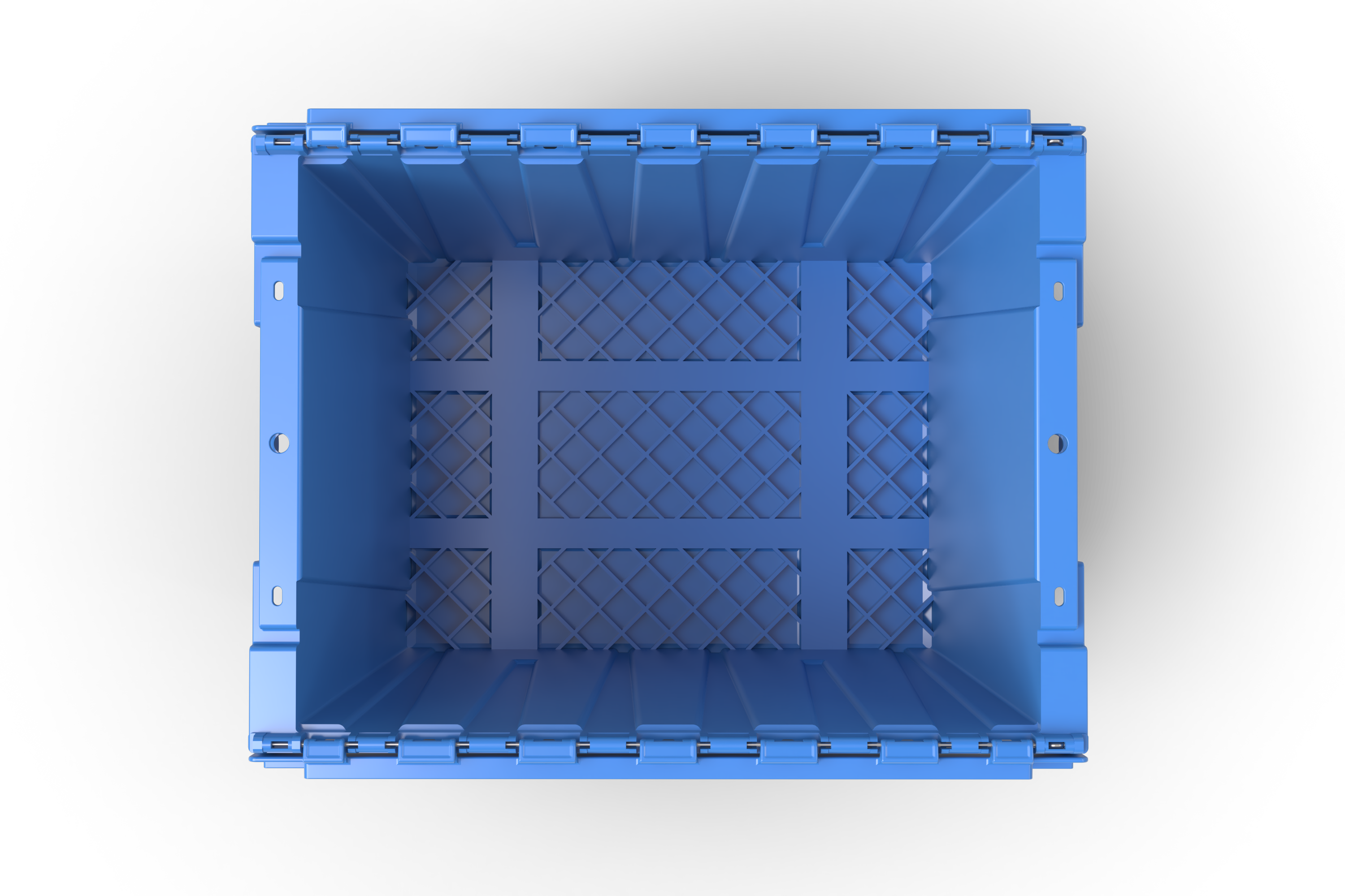 18x13x15 Attached-Lid Tote with Metal Hinges, Heavy Plastic, 4 of 5