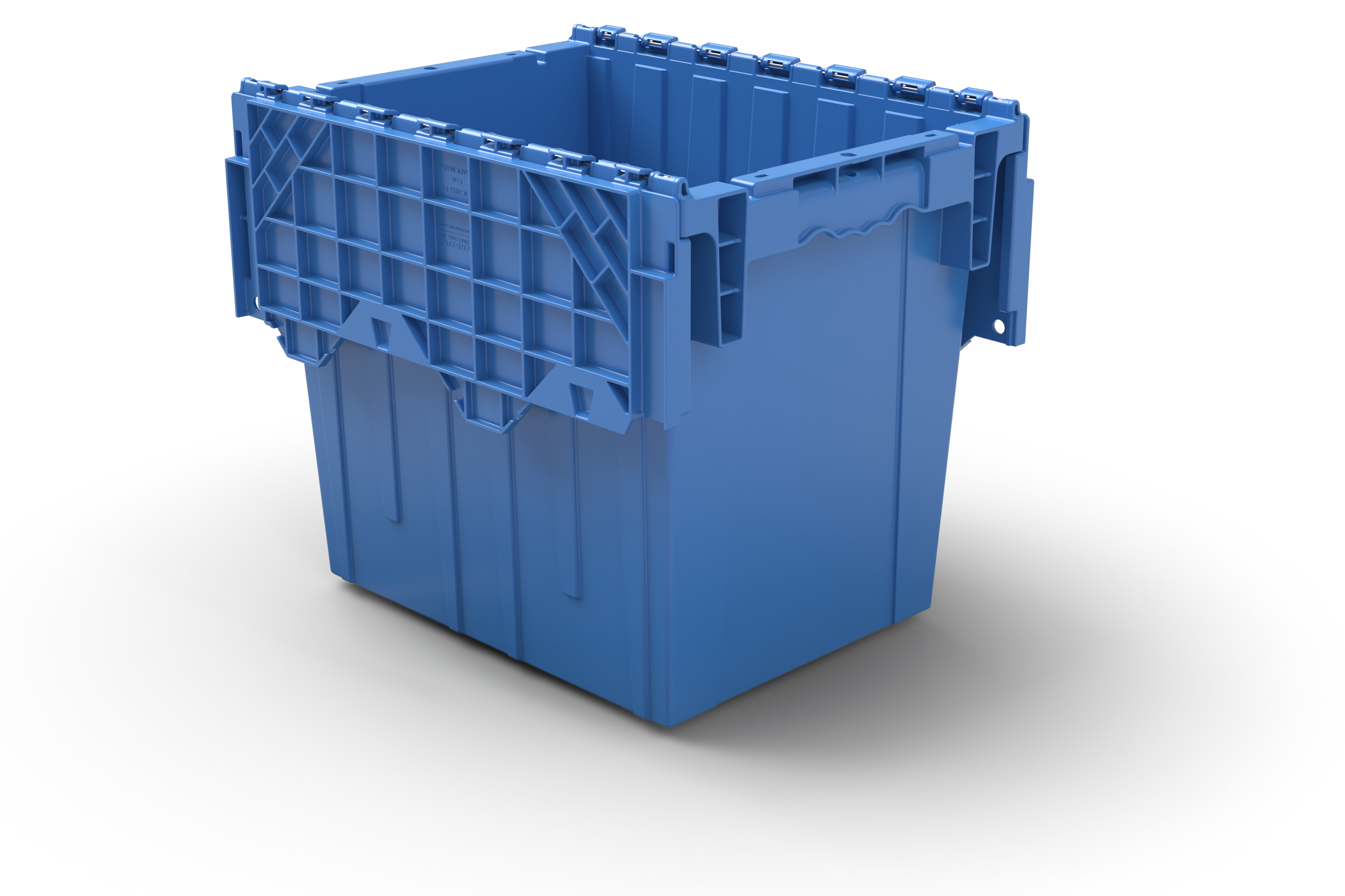 18x13x15 Attached-Lid Tote with Metal Hinges, Standard Plastic, 3 of 5