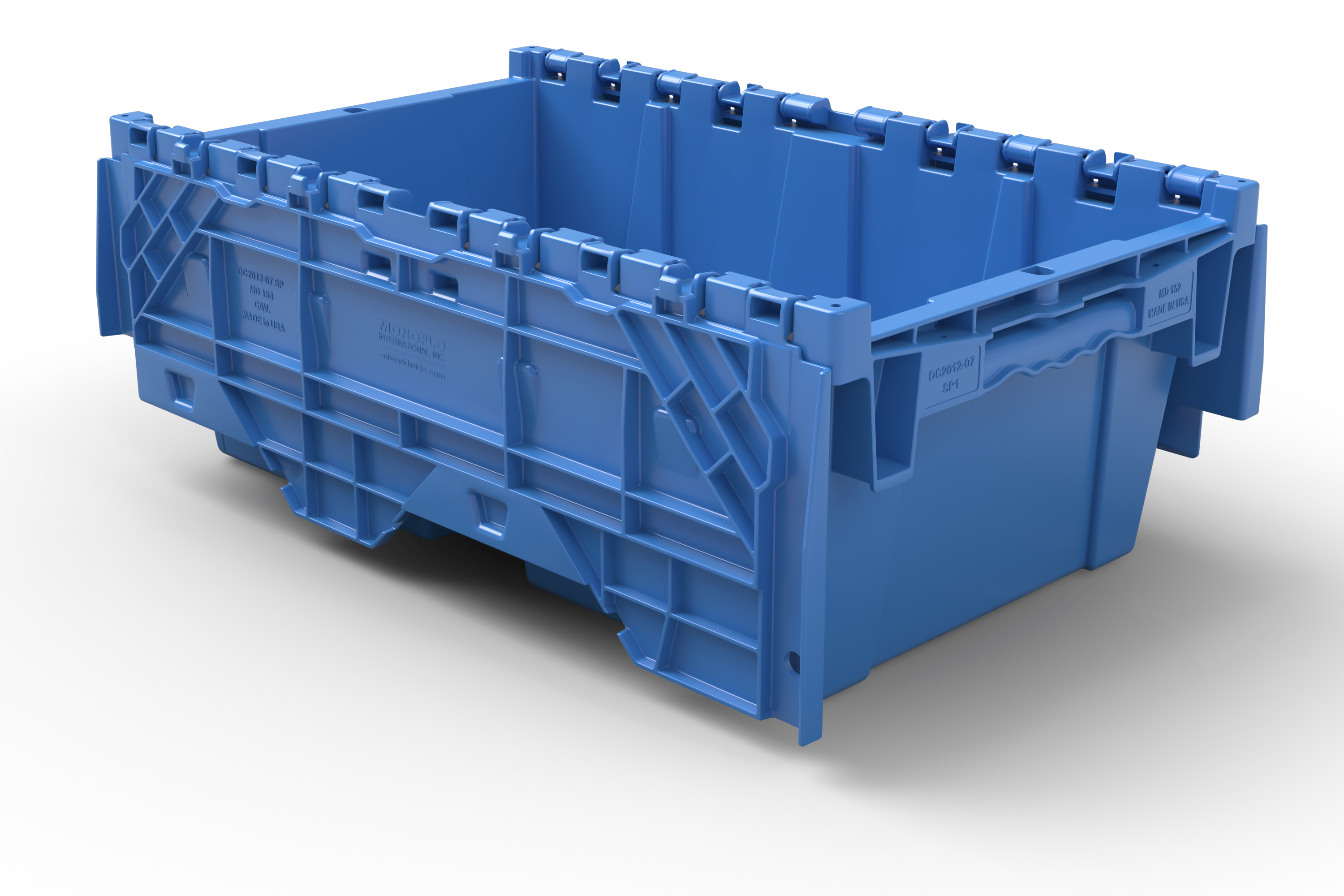 20x12x7 Attached-Lid Tote, Standard Plastic, 3 of 5