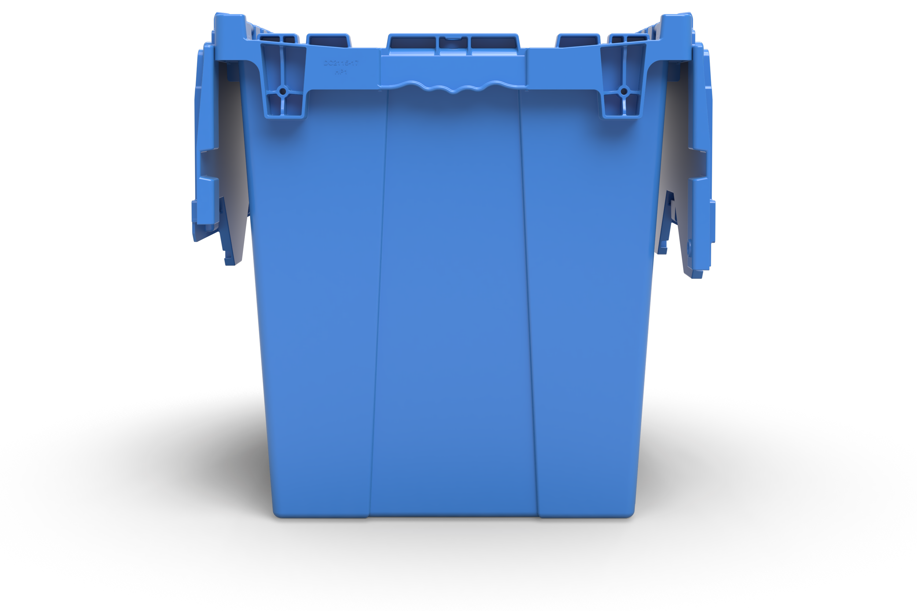 21x15x17 Attached-Lid Tote, Heavy Plastic, 5 of 5